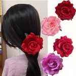 4 Pcs Rose Flower Hair Clips Large Hair Pins Brooch Nonslip Hair Pins Hair Accessories for Women Girls #09