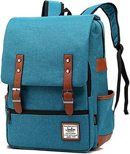 Junlion Vintage Laptop Backpack for Women Men, School College Slim Backpack Fits 15.6 inch Macbook Blue