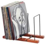 JETAINE Vinyl Record Storage, Display Up to 50 LP Albums DVDs CDs, Wood Vinyl Holder lp Storage Box, Book Display Stand Storage, Shelf Record Stand Cabinet Case for Modern Home Office Desktop Decor