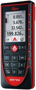 Leica Disto D510 (E7500i) 650ft/200m Laser Distance Measurer w/ Bluetooth and Disto Sketch App for iPhone/iPad - Red/Black