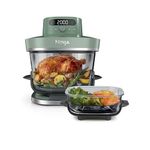 Ninja CRISPi PRO XL Glass Air Fryer, 5 Preset Cooking Functions, Includes 5.7L and 2.3L CleanCrisp Glassware Cooking Containers and Storage Lids, Moss Green AS090UKGN
