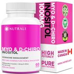 New HIGHEST POTENCY 1000mg per serving Myo-Inositol D-Chiro Inositol 40:1 (2 capsules per serving), PCOS Management, Improved Ovarian Function, Regulate Menstrual Cycle. Fast Acting, Non-GMO, Vegan, Gluten Free. 60 Easy to Swallow Capsules.