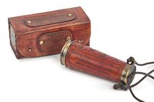 V.Empire Handmade Brass Kaleidoscope Gift | Vintage Collection Replica, Birthday, Every Occasion Gift For Adults and Kids (Brown, With Leather Strap)