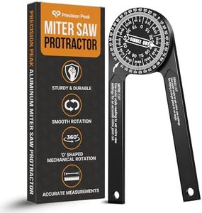 Precision Peak Aluminum Miter Protractor | 7-Inch Rust-Resistant Angle Finder with Precision Laser-Engraved Scales, Ideal Protractor and Miter Gauge for wood working and other Applications