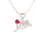 Ananth Jewels Mom Pendant Fashion Jewellery CZ with American Diamonds Necklace with Chain for Women