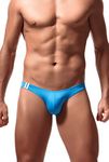 Newsywell Men's Spandex Bikini Low Rise Bulge Cut Soft Silky Breathable Athletic Briefs Underwear Blue XX-Large