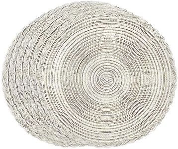 U'Artlines Indoor & Outdoor Round Cotton Placemat, Perfect for Fall, Dinner Parties, BBQs, Christmas Parties and Everyday Use,6pcs placemats, Ivory White