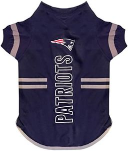 Pets First NFL New England Patriots Dog T-Shirt, Football Dogs & Cats Shirt - Durable Sports PET TEE - 3 Sizes, NFL PET Outfit, Reflective TEE Shirt in Team Color, Cool Football Dog Tee