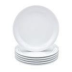 Amazon Basics 6.5 in. Simplicity White Melamine Oval Plate - 6 Piece Set (Previously AmazonCommercial brand)