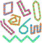 8Pcs Fidgets Wacky Tracks Fidget Toys for Kids Classroom Students School Prizes Gifts Sensory Autism Toys Snap Fidget Snake Click Toys for Adults Stress Relief ADD ADHD Autistic Keeps Fingers Busy