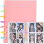 Kpop Photocard Binder 3 Inch Photocard Holder Book Sleeves with 30Pcs Inner Pages A5 Idol Business Card Collect 2×3 Polaroid Photo Album, Pink