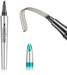 Eyebrow Pencil Microblading Eyebrow Pen with 4 Micro-Fork Tip Long Lasting Waterproof Eyebrow Makeup Looks Like Hair Defined Natural Beauty Professional Tattoo Brow Pen for Women and Man-Dark Brown