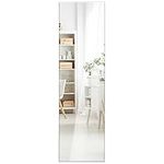 COSTWAY Full Length Mirror, Wall Mounted/Floor Leaning Dressing Mirror, Frameless Rectangle Large Wall Makeup Mirror for Bathroom, Bedroom and Entryway, Vertically/Horizontally Use