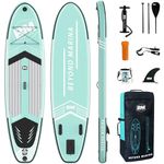 BEYOND MARINA Paddle Board, Inflatable Stand Up paddle boards for adults & Youth, Featherlight sup Board with Premium ISUP Board Accessories, 10'6''x32''x6'',Mint Stripe