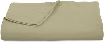 Royale Linen 300 Thread Count 100% Long Staple Combed Cotton Flat Sheet - Super Soft - Top Sheet - Queen Flat Sheet Sold Separately - Breathable, Cool & Crisp Percale Flat Sheet Only (Queen,SageGreen)