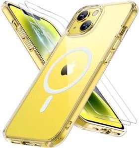 Miracase Magnetic Series Designed for iPhone 14 Case [Compatible with MagSafe] [with 2X Screen Protectors] Military-Grade Protection, Anti-Fingerprint, Slim Design Phone Case for iPhone 14 - Clear