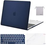 MOSISO Compatible with MacBook Air 13 inch Case 2022, 2021-2018 Release A2337 M1 A2179 A1932, Plastic Hard Shell&Keyboard Cover&Screen Film&Storage Bag for MacBook Air 13.3 inch Case, Navy Blue