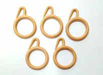 Quality Wise Plastic Curtain Rings Hooks for Doors, Windows & Bathroom Décor, 2 inchs (Pack of 30 pcs Sandal)