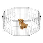 IRIS USA 24" Exercise 8 Panel Wire Metal Pet Playpen for Dog