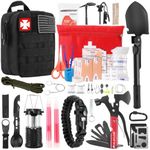 Survival Kit and First Aid kit, 160 Pcs Emergency Supplies Camping Accessories with Upgraded Molle Bag, Gifts for Men and Women Outdoor Adventure Camping Hiking Hunting