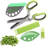 LUVCOSY 3 Packs Herb Scissors Set - 5 Blades Herb Scissors with Herb Stripping Tool, 2 Packs Herb Cutter Tools with Safe Cover, Cool Kitchen Gadgets for Cutting Fresh Garden Herbs