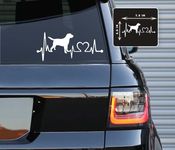 Printbeat Labrador Retreiver Heartbeat Monitor Dog Vinyl Decals Stickers for Cars, Vans, Trucks, and laptops (White 3.5x7.5)