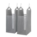STORAGE MANIAC Hanging Mesh Laundry Hamper, Door-Hanging Laundry Bag, Closet Organizer, 2-Pack, Gray