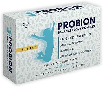 PROBION® | Fermenti Lattici Probiotici | Probiotici e Prebiotici | 40 miliardi CFU | Enzi-Mix™ Enzimi Digestivi + Vitamine + Bambù e Camomilla per eliminare gas intestinali | 30 cps