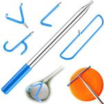 Disc Golf Retriever, Disc Golf Retriever Pole with 4 Hooks XL Extendable 4 in 1 Telescoping Disc Golf Grabber Tool, Expands to 16ft for Outdoor Sports