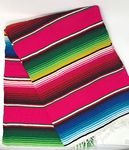 Mexitems Large Serape Mexican Blanket Authentic Sarape Blanket 84" X 60" Zarape (Pick Your Color) (Magenta)