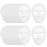 24Pcs Paper Masks Craft DIY, Paper Mache Masks, White Full Face Party Masks Paintable Art Cosplay Masks for Party(2 Sizes)