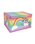 COUNTRY CLUB Kids Storage Boxes - Bedroom/Toys/Games/Clothes - Ideal for computer games/toys/books (Rainbow Unicorn)