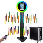 ROOMEDAL iPad Photo Booth with Software,Portable 12.9" Ipad Pro Photobooth Stand Shell Selfie Machine with APP Control Music Ligth Box,RGB LED Ring Light,Flight Case for Parties,Rental Business