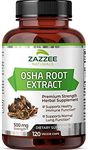 Zazzee OSHA Root 4:1 Extract, 500 mg Strength, 120 Vegan Capsules, 4 Month Supply, Concentrated and Standardized 4X Extract, 100% Vegetarian, Ligusticum porteri, All-Natural and Non-GMO