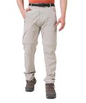 Tripole Traverse Cargo Pants for Men – Convertible Quick-Dry Lightweight Zip-Off Trekking & Hiking Pants for Travel (Stone, XL)
