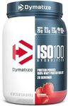 Dymatize ISO100 Hydrolyzed Protein Powder, 100% Whey Isolate Protein, 25g of Protein, 5.5g BCAAs, Gluten Free, Fast Absorbing, Easy Digesting, Strawberry, 20 Servings