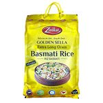 Zaika Premium Golden Sella Basmati Rice 4.5KG (10lb) - Extra Long, Natural Grain Golden Basmati Rice Slender & Sturdy Grain for Effortless Cooking – NON-GMO & Cholesterol Free