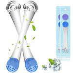 Professional Tongue Scraper Cleaner 2 Packs for Reducing Bad Breath, 2 PCS Stainless Steel Tongue Cleaner with 4 Replaceable Tongue Brushes