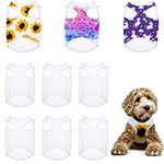 8 Pieces Sublimation Blank Dog Shirt, Heat Transfer Dog Apparel Pajamas, Heat Press Lightweight Puppy Vest, Cool Breathable Dog Clothes for Small Medium Dog Wearing (S)