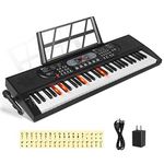 Hricane Keyboard Piano Lighted Keys for Beginner Adults Teens Kids, 61 Key Electronic Music Keyboard with Teaching Modes Powered by USB or Battery with LCD Display Microphone Headphone Jack