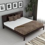 GADWAL FURNITURE Wooden King Size Bed - Solid Sheesham Wood Double Cot Without Storage - Stylish and Functional Furniture for Your Bedroom (Walnut Finish)