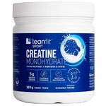 LEANFIT SPORT CREATINE MONOHYDRATE Powder, Unflavoured - Creatine Supplement for Increased Muscle Mass, Enhanced Energy & Improved Performance - Informed Choice Certified, Micronized & Pharmaceutical Grade Creatine, Gluten-Free, Vegan - 5g Creatine Per Serving, 60 Servings, 300g Tub