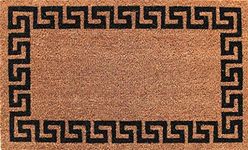 Coco & Coir Door Mats Indoor | Natural Coir Doormat | Non Slip Abstract Design Entrance Welcome Mat (Aztec Wall 45cm x 75cm)