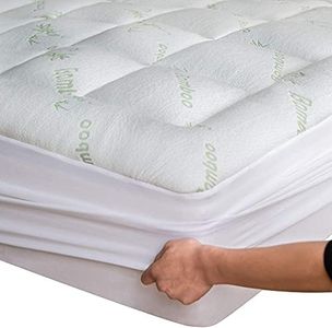 Ultra Soft Twin Size Mattress Topper - Viscose Made from Bamboo Pillow Top Mattress Pad for Back Pain Relief - Naturally Cooling for Hot Sleepers, Green