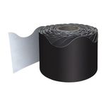 Carson Dellosa 65 Feet Roll of Black Bulletin Board Border, Black Bulletin Board Paper, Scalloped Bulletin Board Borders for Bulletin Board, White Board, Cork Board, Locker Décor, and Classroom Décor