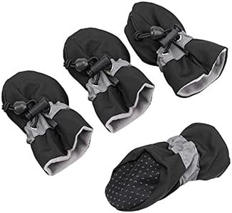 Antiskid Puppy Shoes 4pcs Soft-Soled Dog Shoes with Adjustable Drawstring Waterproof Dog Boots Pet Paw Care Protector for Small, Medium Pets Dogs