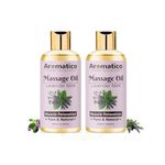 AROMATICO Lavender Mint Massage Oil. Seductive, Sensual Oil for Date Nights. Intimate, Romantic Massage Oil for Couples. Non-sticky Formula, 100% Natural - - 300ml Pack of 2