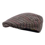 STARANCE Men Hat Wool Blend Newsboy Ivy Hat Tweed Flat Cap, Houndstooth Coffee, 7 3/4