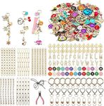 Thmxit 537PCS Gold Charms Lip Gloss Keychain Making Kit, DIY Charm Lipgloss Keychain Kit with Charm Including 198 Charms, 24 Keychain Clips, 25 Extender Chains for Jewelry Craft Beginner