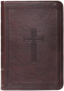 KJV Holy Bible, Compact Large Print Faux Leather Red Letter Edition - Ribbon Marker, King James Version, Dark Brown